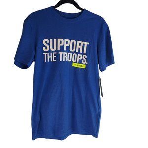 Under Armour Mens Blue‎ Small Support The Troops Loose Fit Short Sleeve T-Shirt